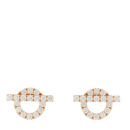 Hermes 18K Rose Gold Diamond Finesse Earrings 1 of 4