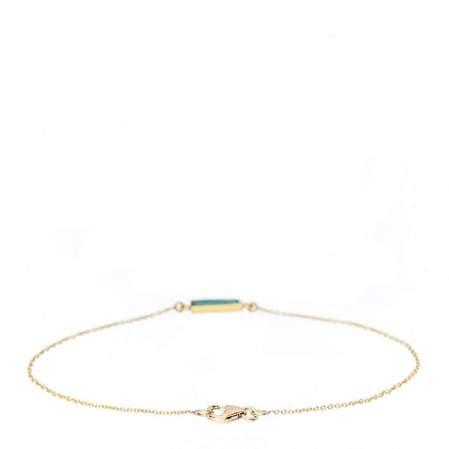 18K Yellow Gold Turquoise Inlay Bar Bracelet