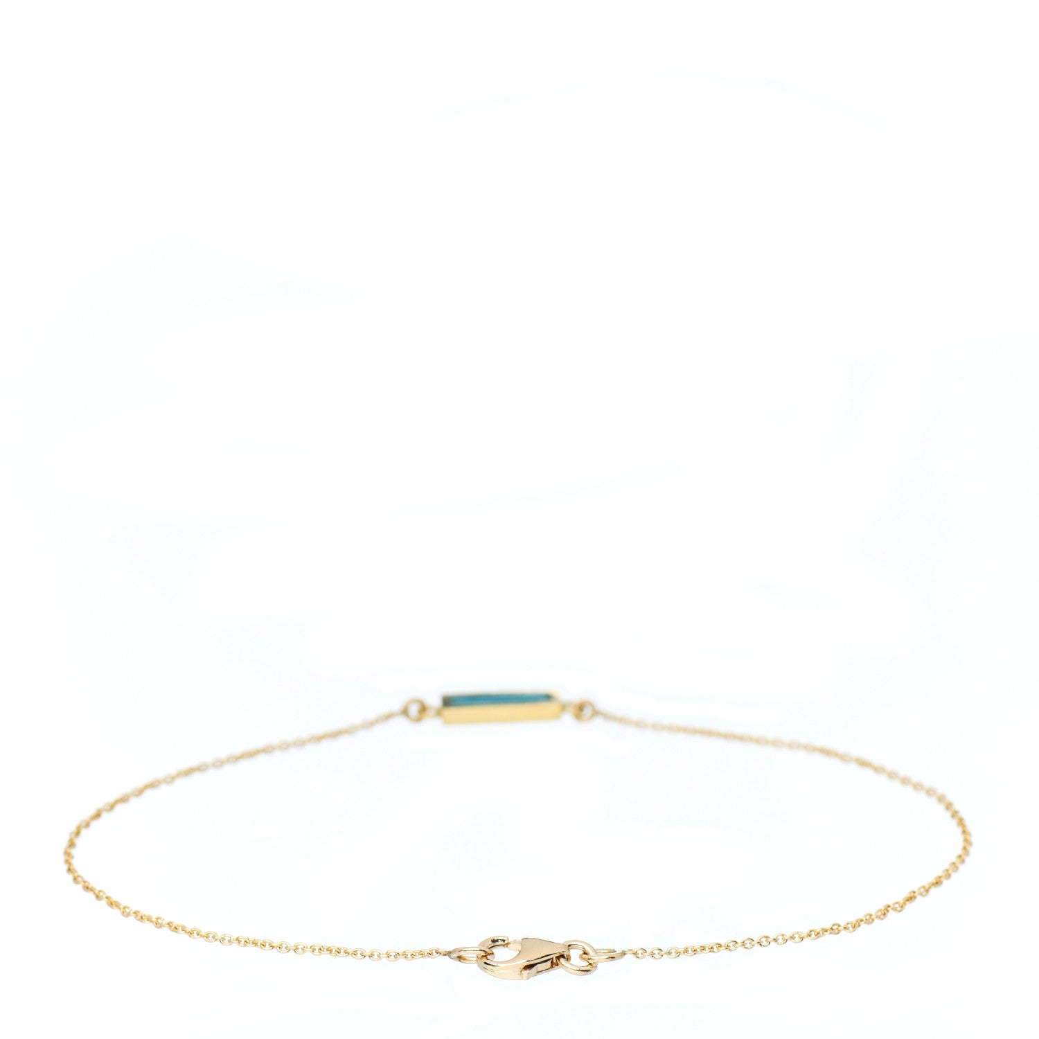 Jennifer Meyer 18K Yellow Gold Turquoise Inlay Bar Bracelet 3 of 4