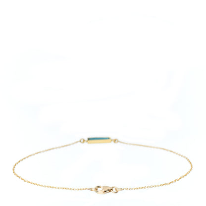 Jennifer Meyer 18K Yellow Gold Turquoise Inlay Bar Bracelet 3 of 4