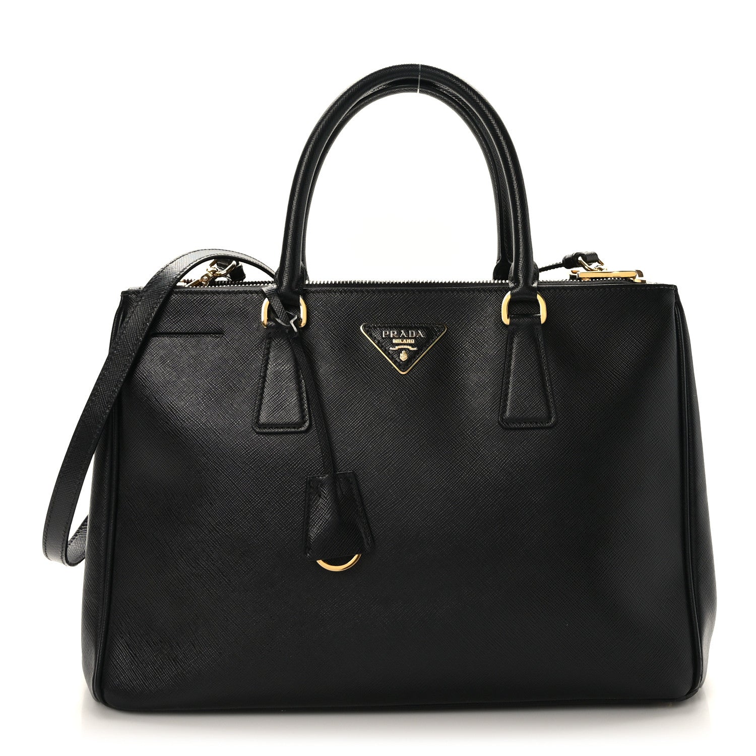 Prada Saffiano Medium Galleria Double Zip Tote Black 1 of 8