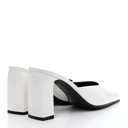 Balenciaga Patinated Calfskin Mule Pumps 37.5 Optic White 4 of 8