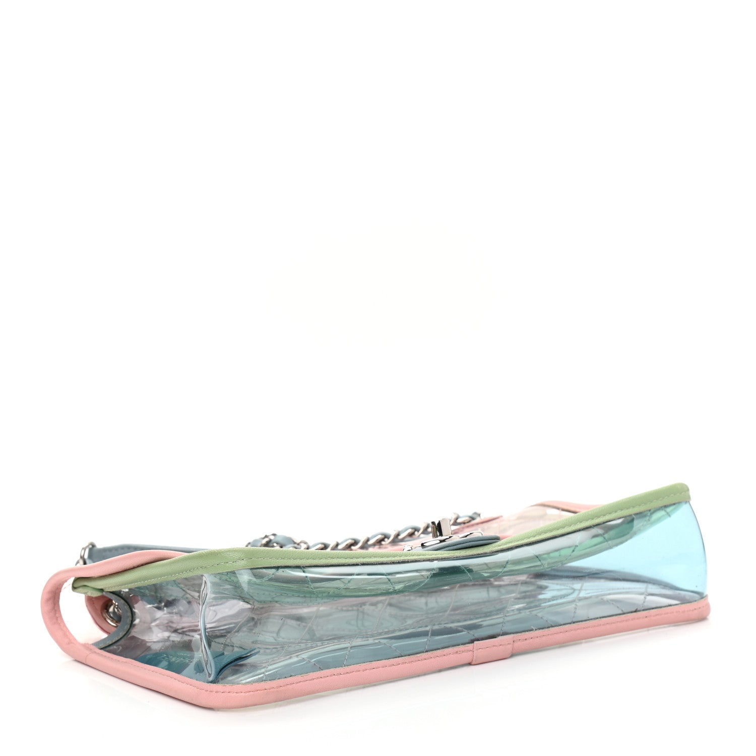 Chanel Lambskin PVC Quilted Medium Coco Splash Flap Blue Green 4 of 8