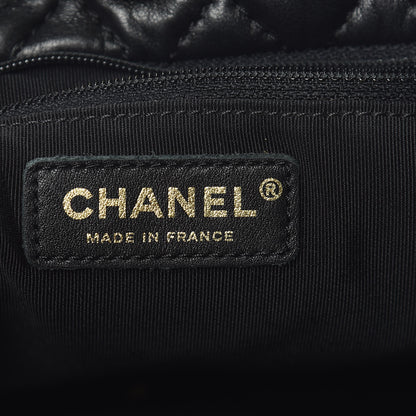 Chanel Lambskin Quilted Large Fluffy CC Shopping Tote Black 6 of 12