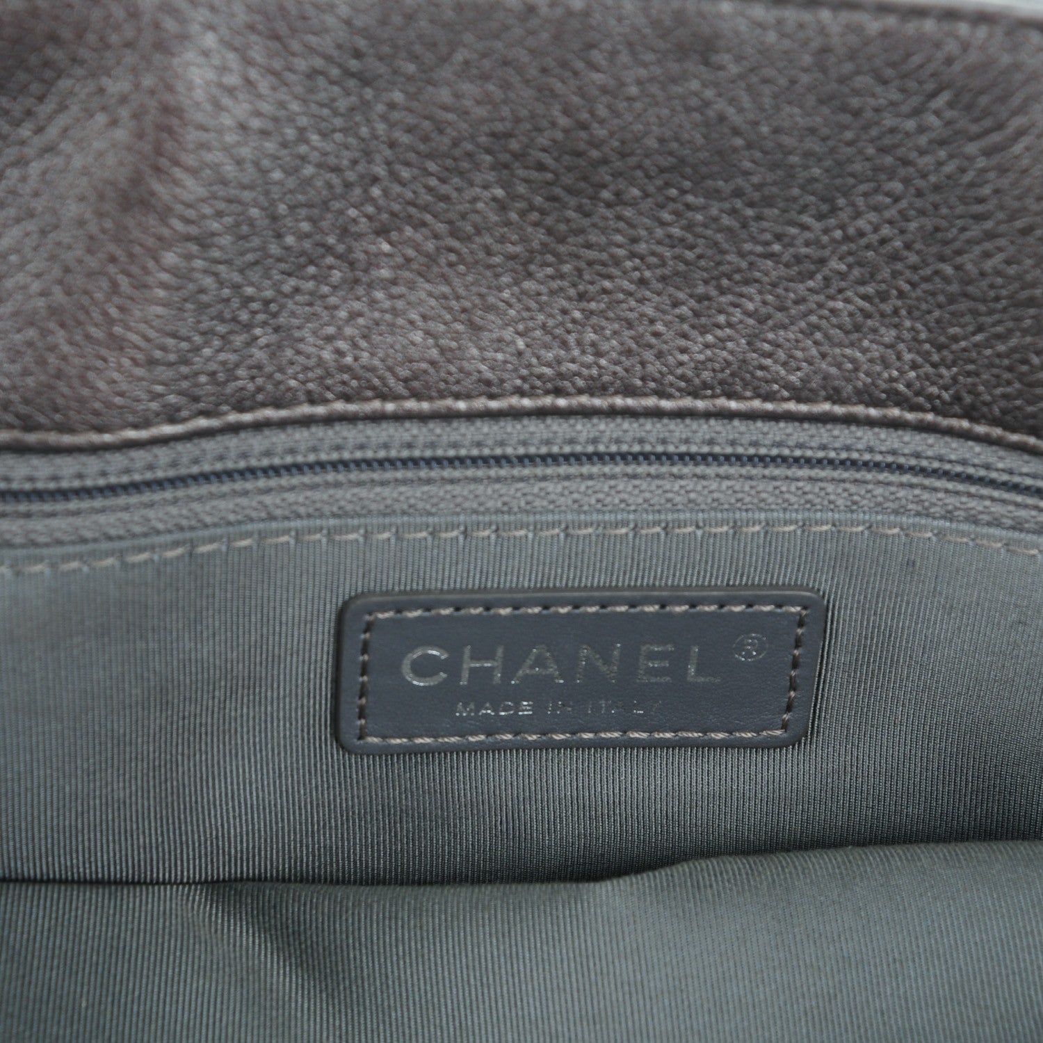 Chanel Metallic Grained Calfskin Quilted Large Casual Pocket Tote Silver 8 of 9