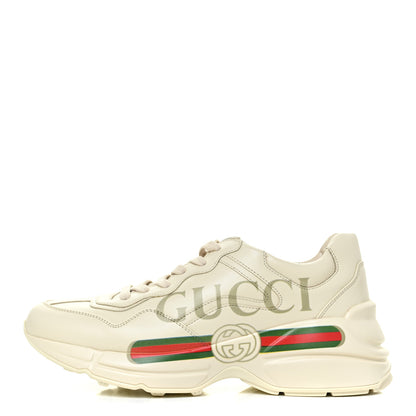 Gucci Calfskin Logo Womens Rhyton Sneakers 38.5 Ivory 1 of 8