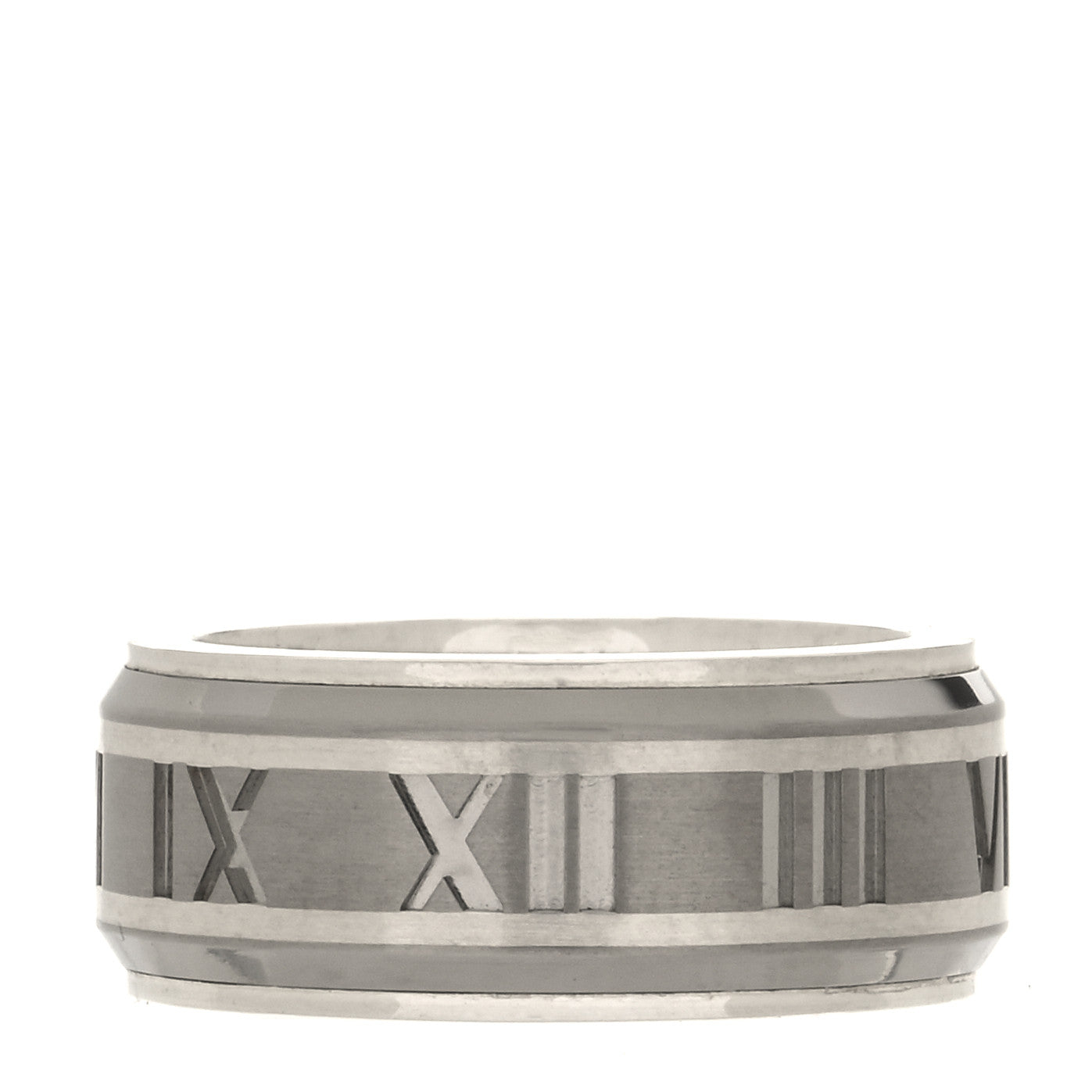Tiffany Sterling Silver Titanium Atlas Band Ring 53 6.25 1 of 6