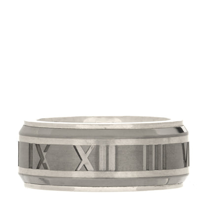 Tiffany Sterling Silver Titanium Atlas Band Ring 53 6.25 1 of 6