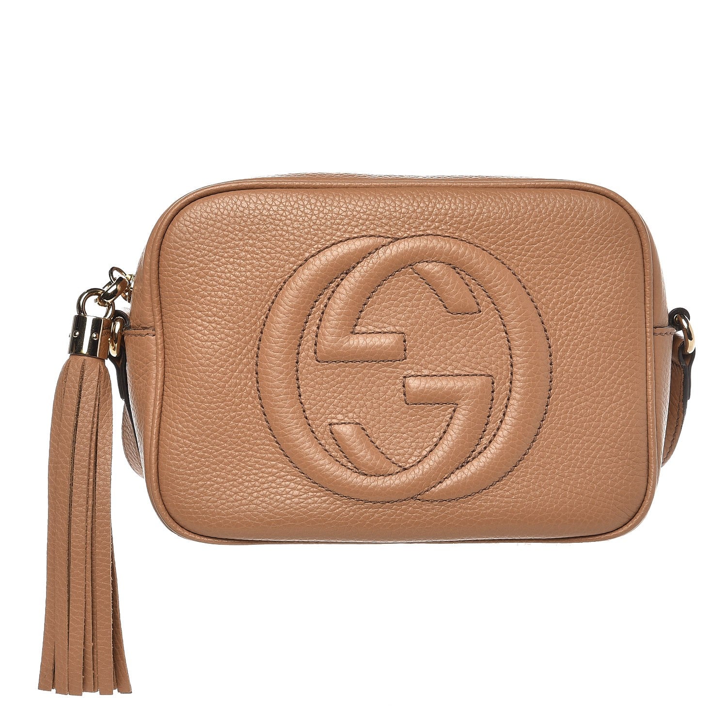 Gucci Pebbled Calfskin Small Soho Disco Bag Camelia 1 of 7