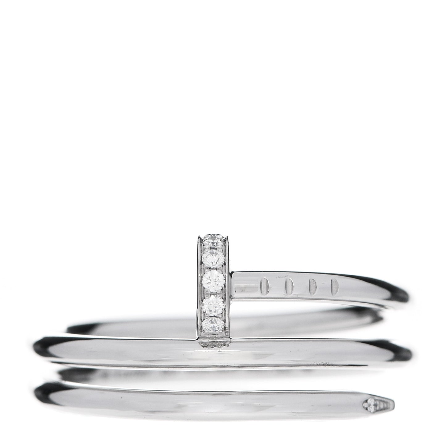 18K White Gold Diamond Double Wrap Juste Un Clou Ring 60 9