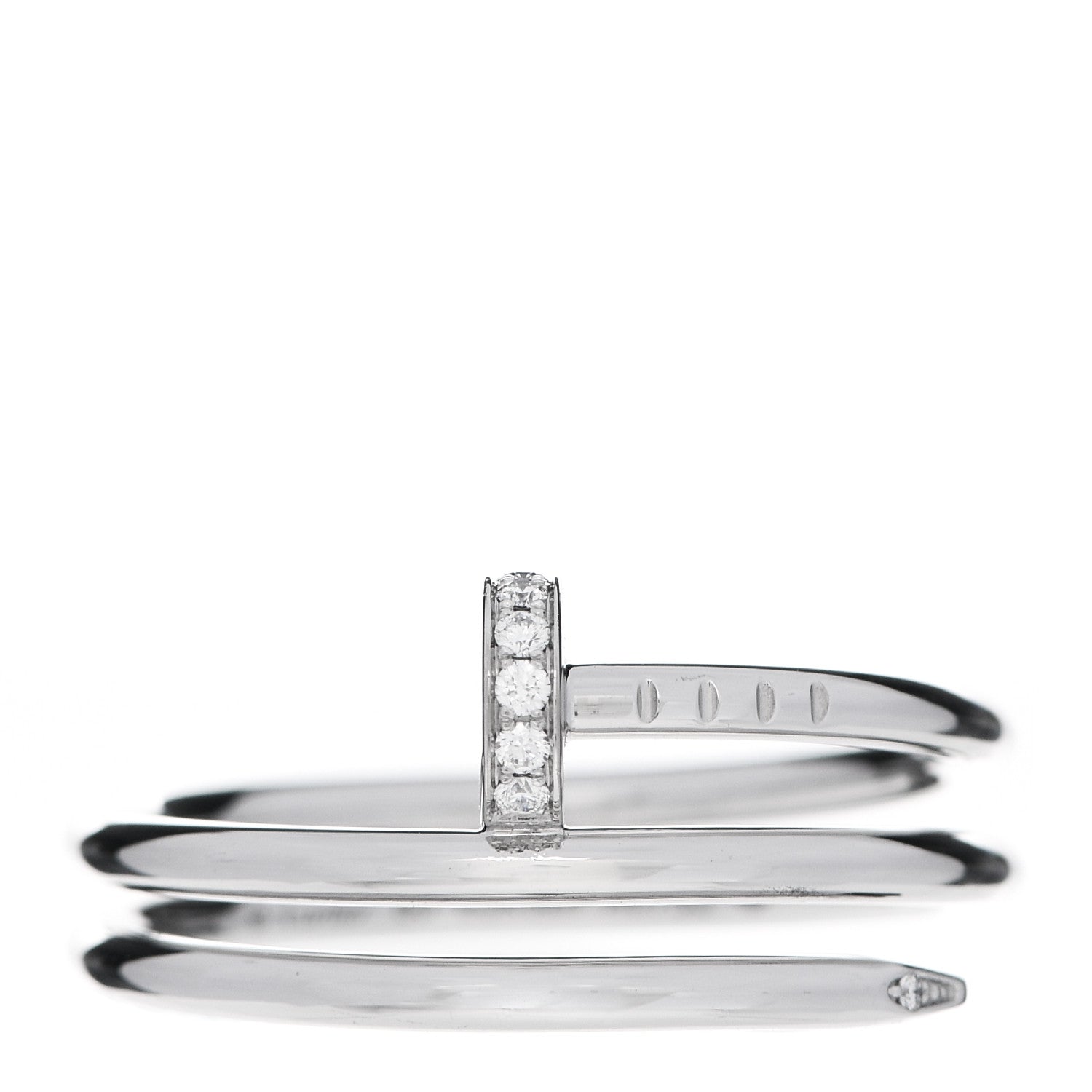 Cartier 18K White Gold Diamond Double Wrap Juste Un Clou Ring 60 9 1 of 8
