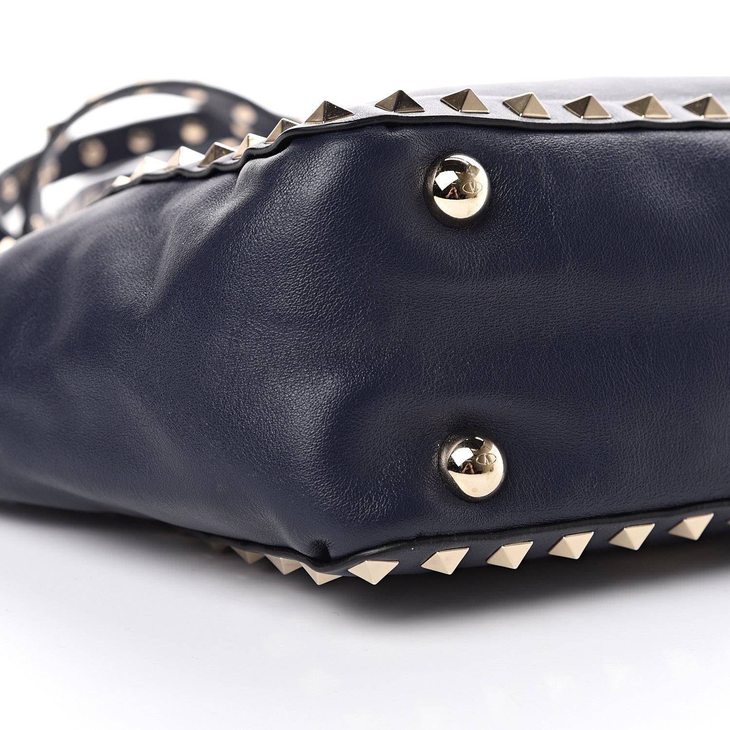 Valentino Garavani Vitello Mini Rockstud Tote Marine 11 of 14