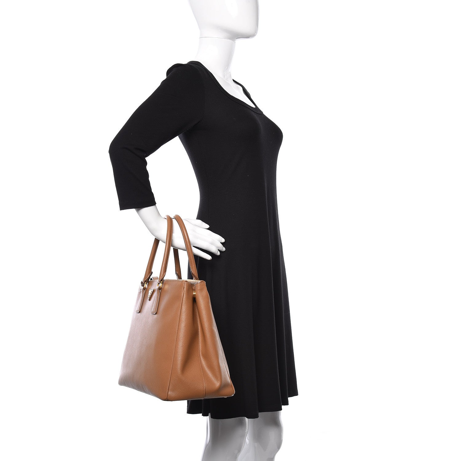 Prada Saffiano Medium Galleria Double Zip Tote Caramel 3 of 12