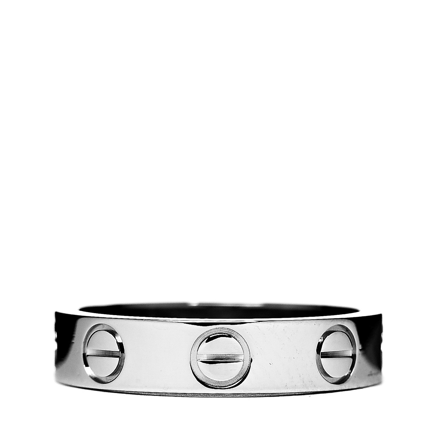 18K White Gold 3.5mm LOVE Wedding Band Ring 44 3
