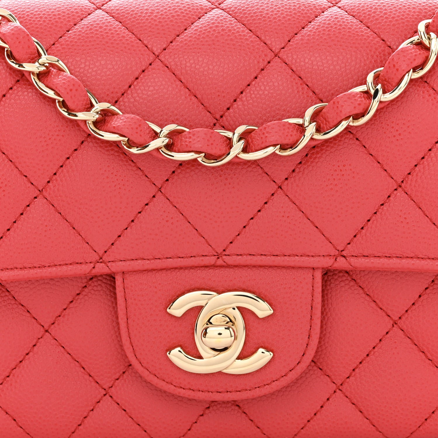 Chanel Caviar Quilted Mini Rectangular Flap Dark Pink 9 of 12