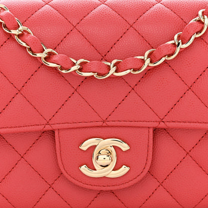 Chanel Caviar Quilted Mini Rectangular Flap Dark Pink 9 of 12