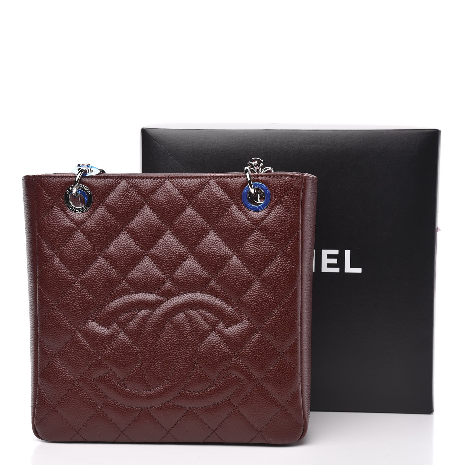 Chanel Caviar Quilted Petit Shopping Tote PST Burgundy 11 of 11
