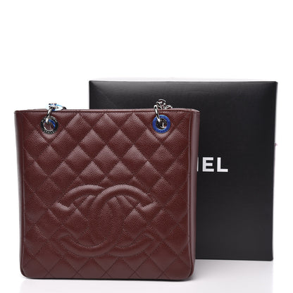 Chanel Caviar Quilted Petit Shopping Tote PST Burgundy 11 of 11