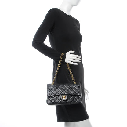 Chanel Lambskin Quilted Medium Double Flap Black 2 of 10