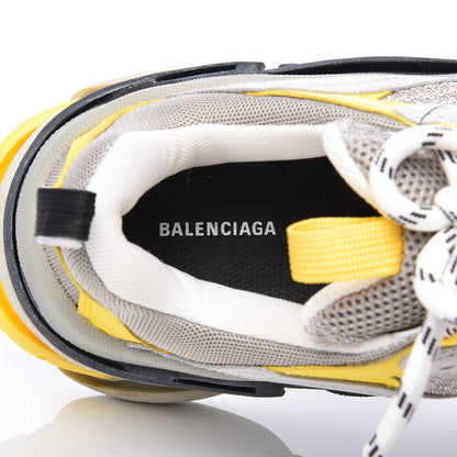Balenciaga Fabric Mesh Womens Triple S Sneakers 38 Yellow Grey White 7 of 8