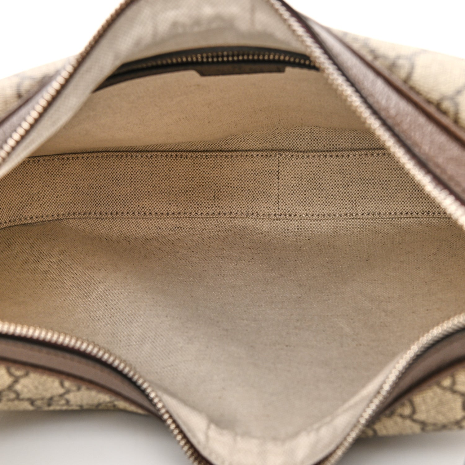 Gucci GG Supreme Monogram Textured Calfskin Web Large Attache Shoulder Bag Beige Ebony New Acero 5 of 9