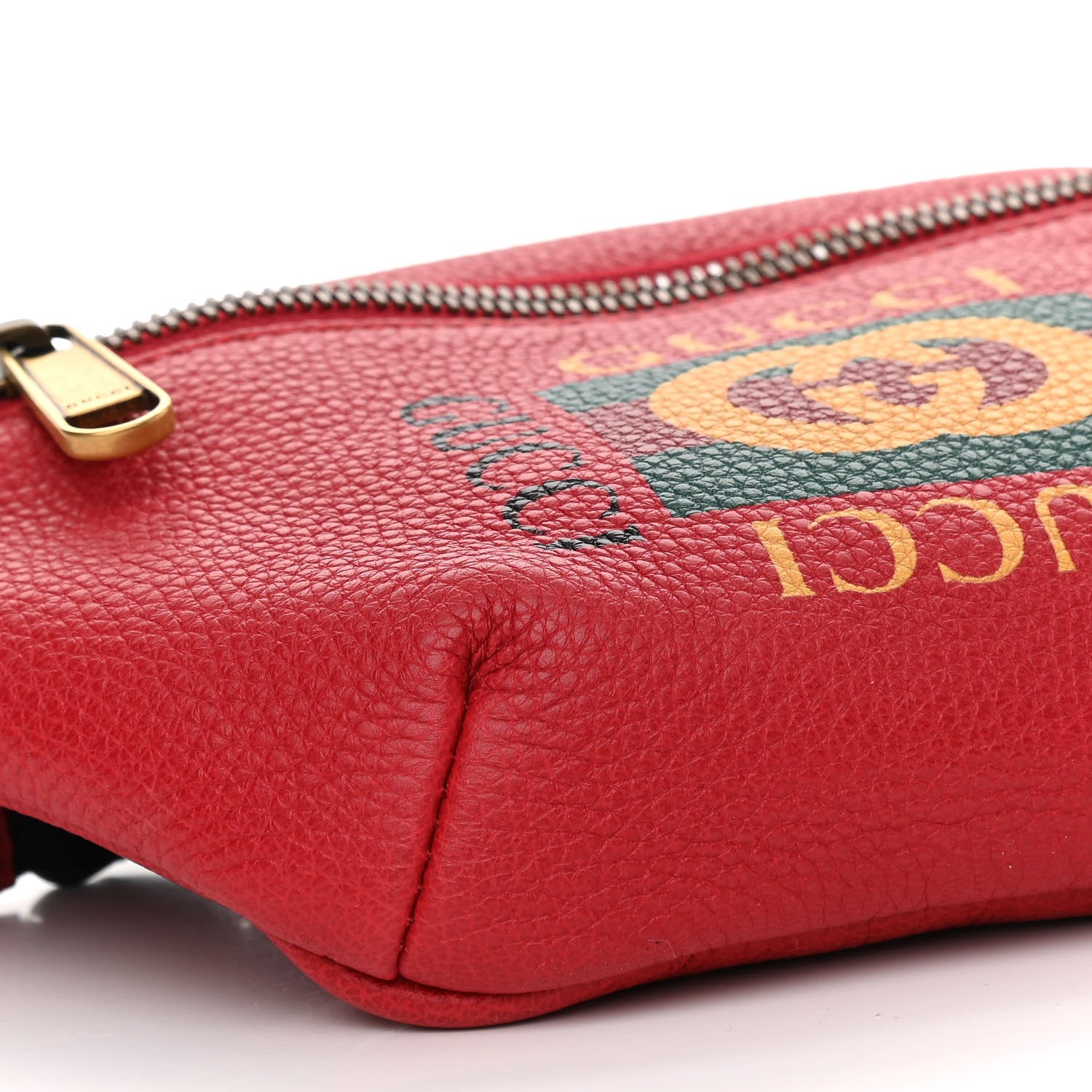 Gucci Grained Calfskin Small Logo Belt Bag Hibiscus Red 9 of 10