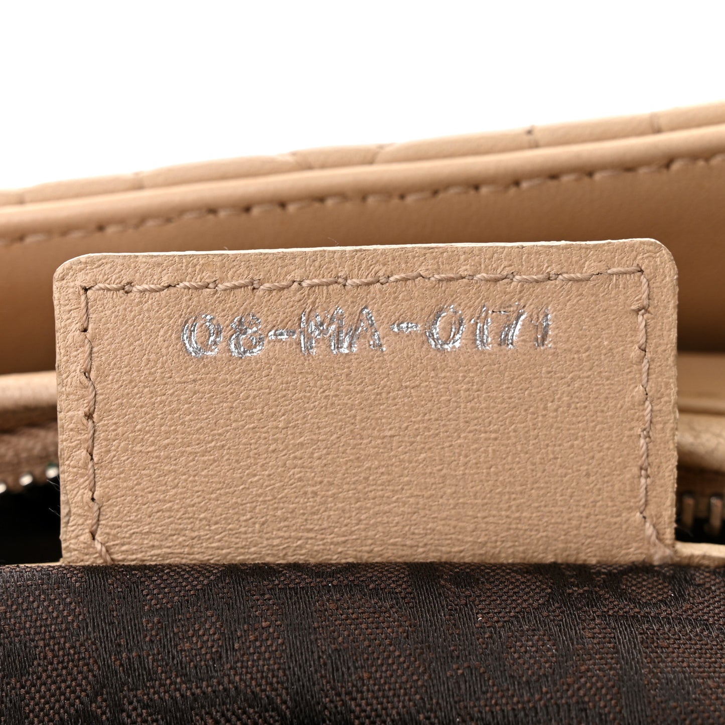 Lambskin Cannage Medium Lady Dior Beige