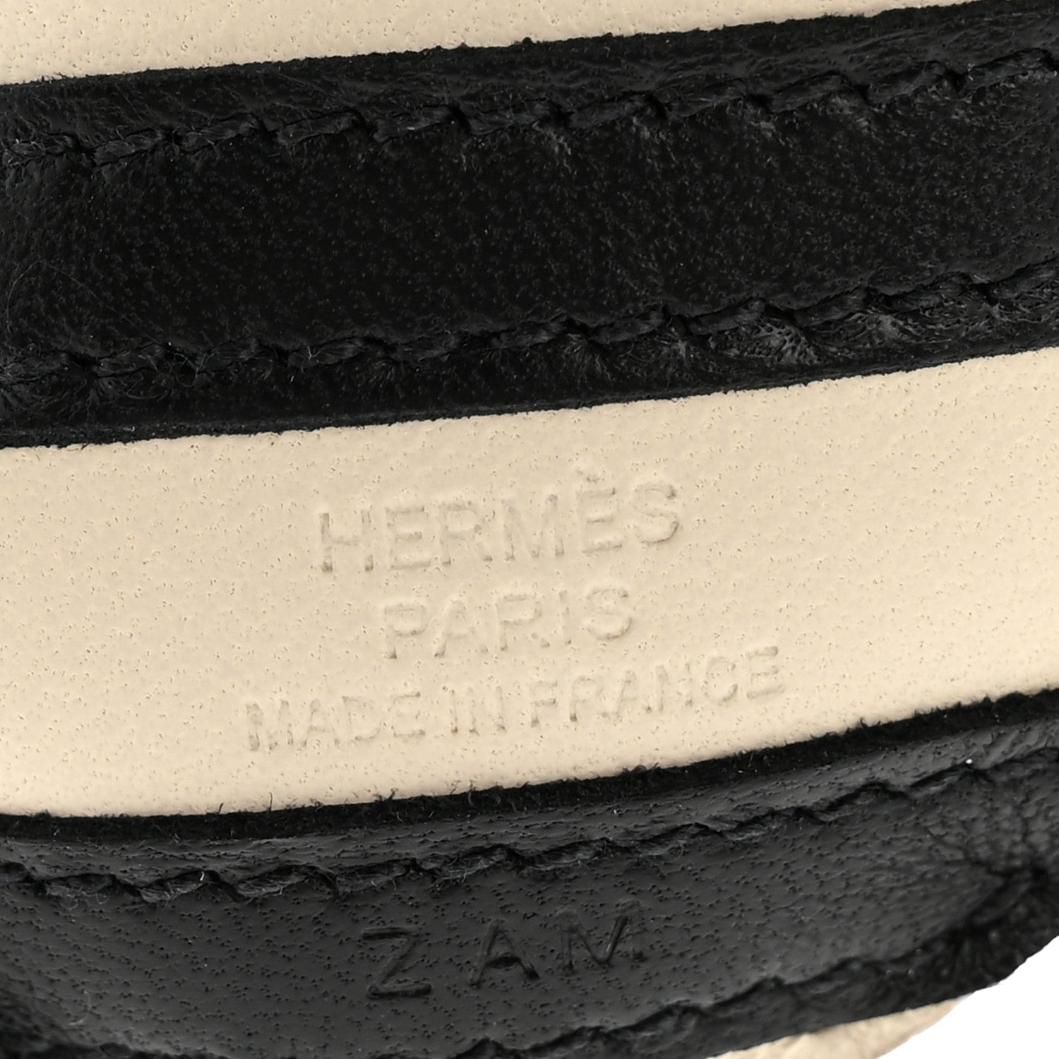 Hermes Milo Lambskin Geegee Savannah Bag Charm Craie Black Rose Mexico 3 of 4
