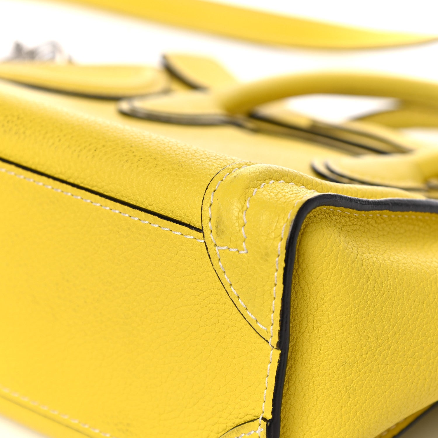 Celine Drummed Calfskin Nano Luggage Citron 11 of 18