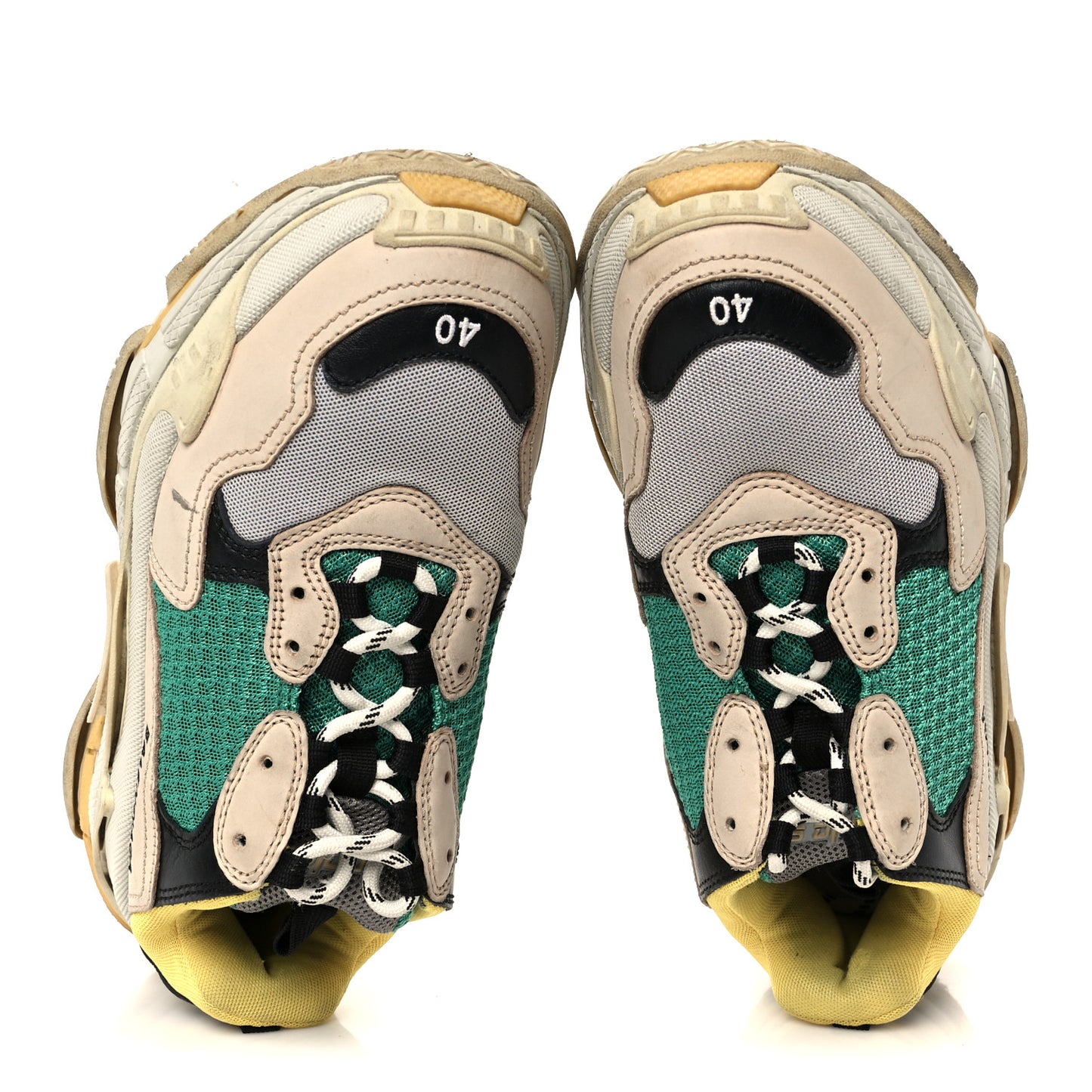 Fabric Mesh Womens Triple S Sneakers 40 Jaune Beige Vert Black Gris