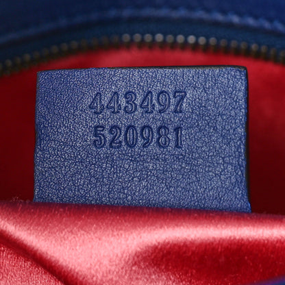 Gucci Velvet Matelasse Small GG Marmont Shoulder Bag Cobalt Blue 7 of 9