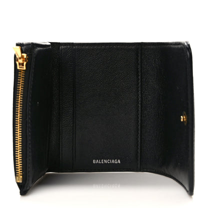 Balenciaga Calfskin Logo Mini Cash Wallet Black 4 of 8