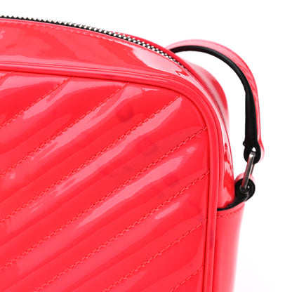 Saint Laurent Patent Calfskin Matelasse Monogram Lou Camera Bag Neon Pink 11 of 11