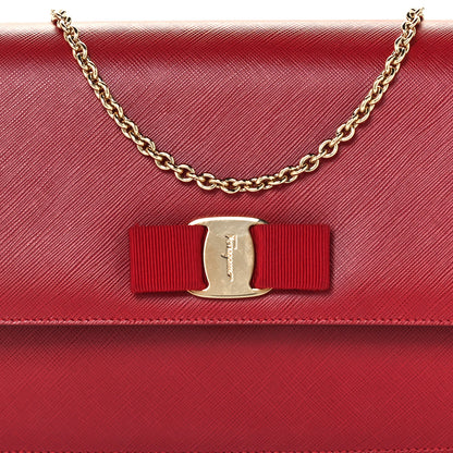 Salvatore Ferragamo Printed Calfskin Ginny Shoulder Bag Red 7 of 9