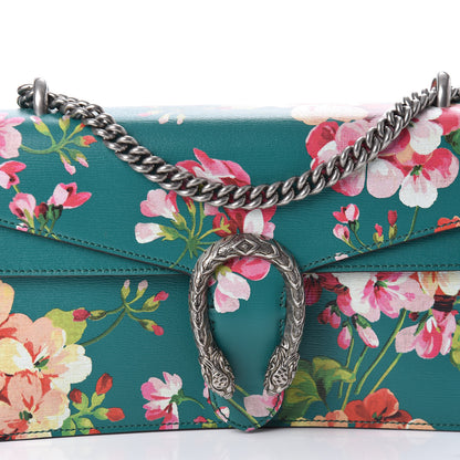 Gucci Calfskin Blooms Print Small Dionysus Shoulder Bag Bright Emerald Multicolor 7 of 9