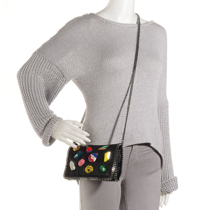 Stella McCartney Faux Leather Embellished Falabella Crossbody Black 2 of 8
