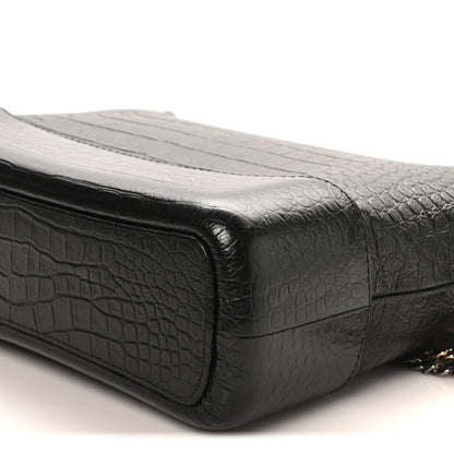Chanel Crocodile Embossed Calfskin Medium Gabrielle Cocodile Hobo Black 10 of 11