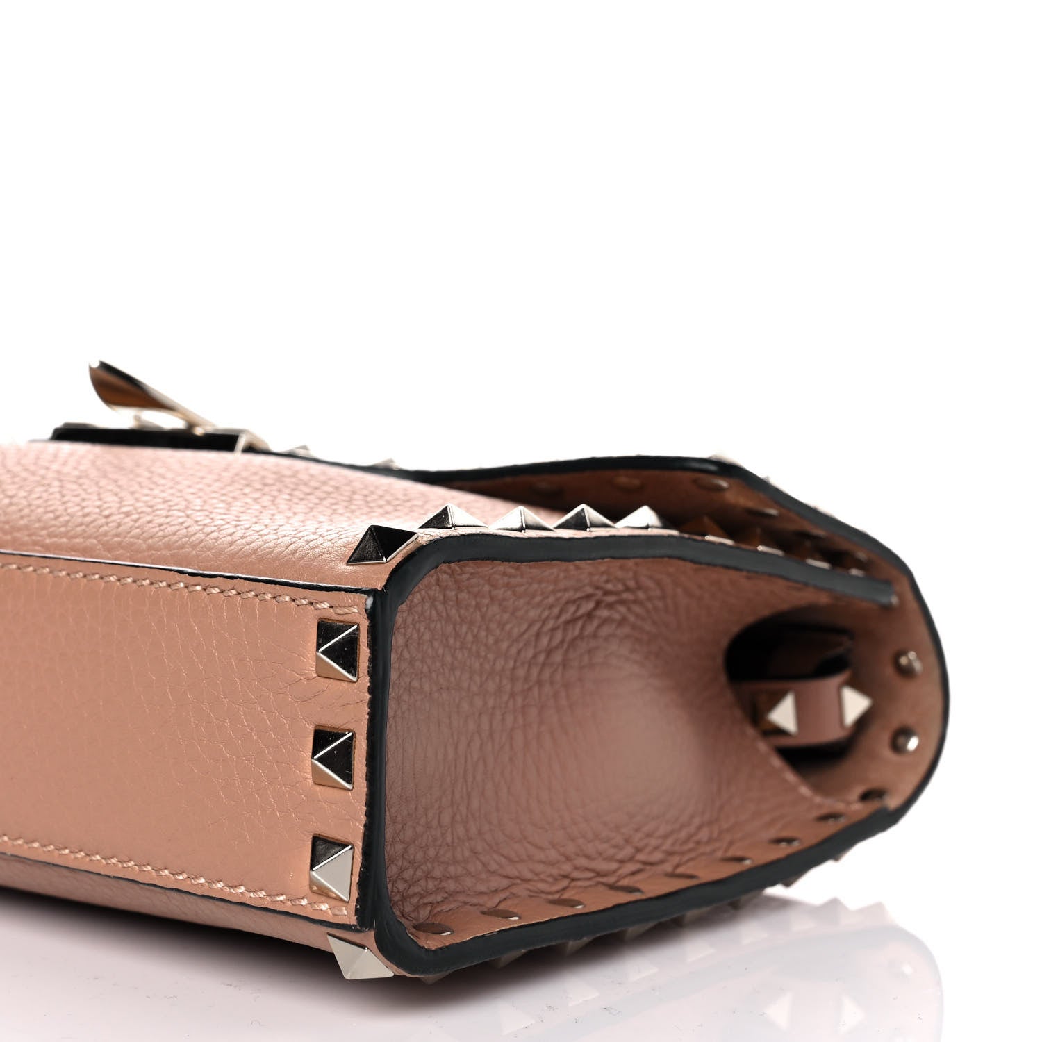 Valentino Garavani Pebbled Calfskin Medium Rockstud Flip Lock Crossbody Bag Skin Sorbet 7 of 8