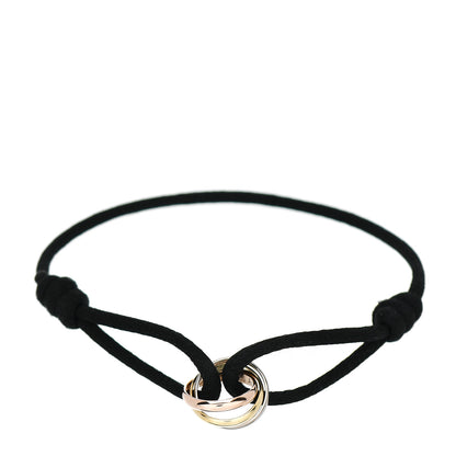 Cartier 18K Pink Yellow White Gold Trinity Adjustable Cord Bracelet Black 1 of 4