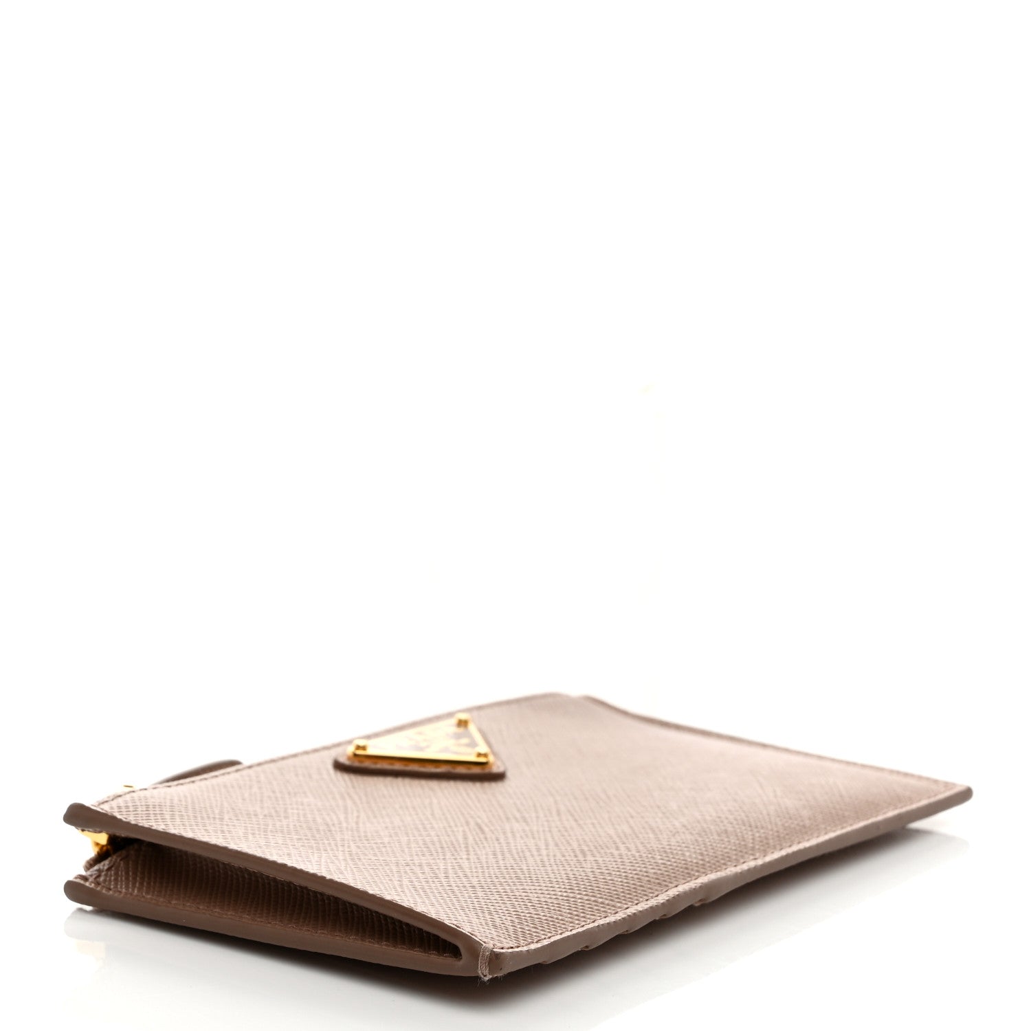 Prada Saffiano Triangle Zip Card Holder Cipria 4 of 8