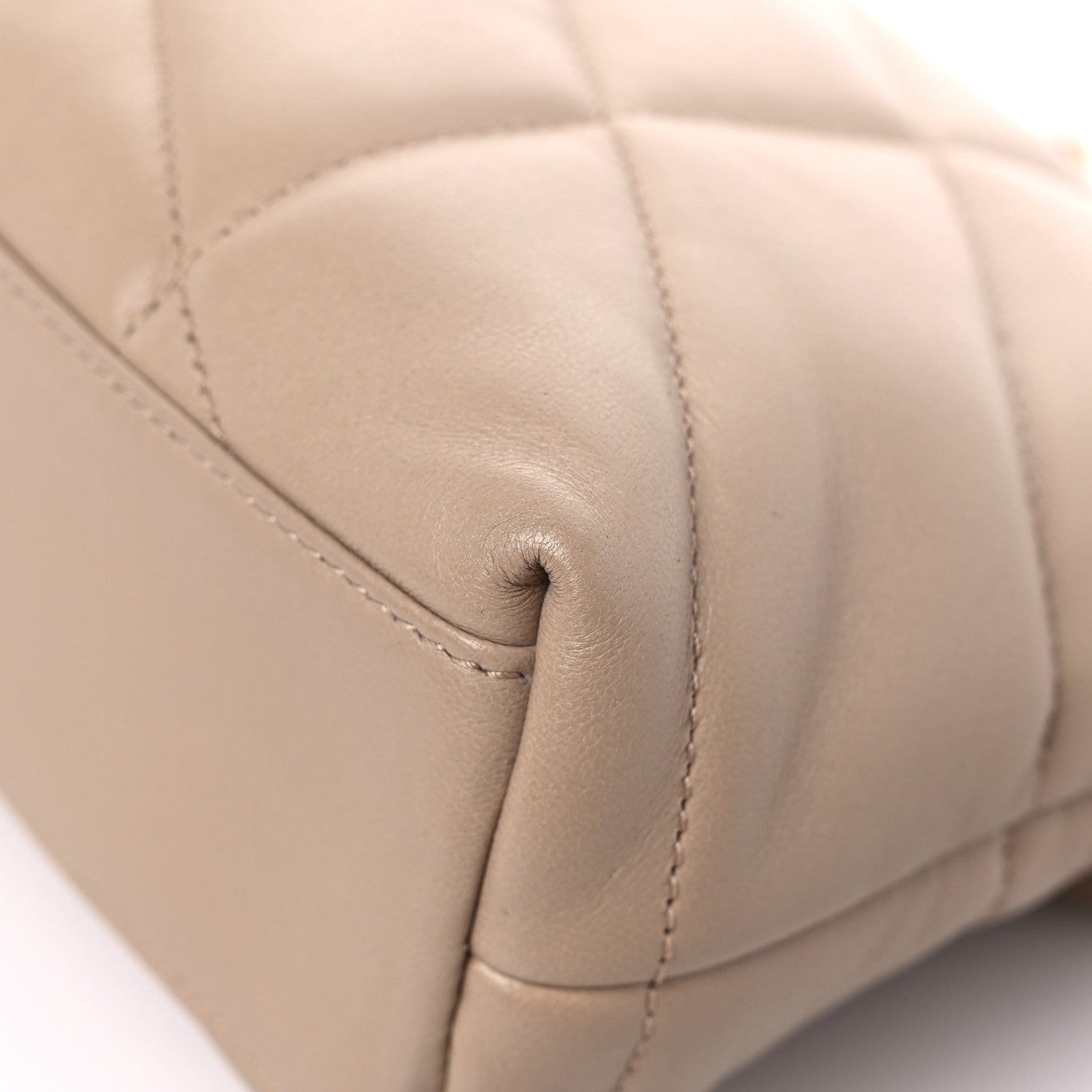 Saint Laurent Lambskin Quilted Toy Loulou Puffer Monogram Chain Satchel Dark Beige 12 of 12