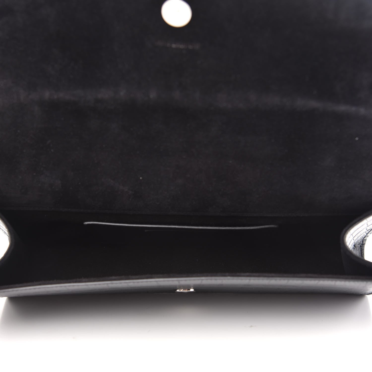 Saint Laurent Calfskin Crocodile Embossed Classic Monogram Tassel Clutch Black 5 of 11