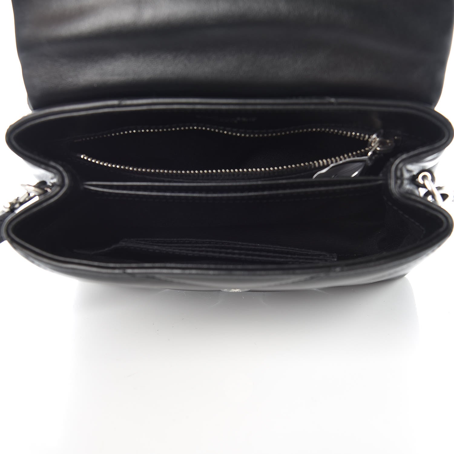 Saint Laurent Calfskin Y Quilted Monogram Toy Loulou Crossbody Bag Black 5 of 11