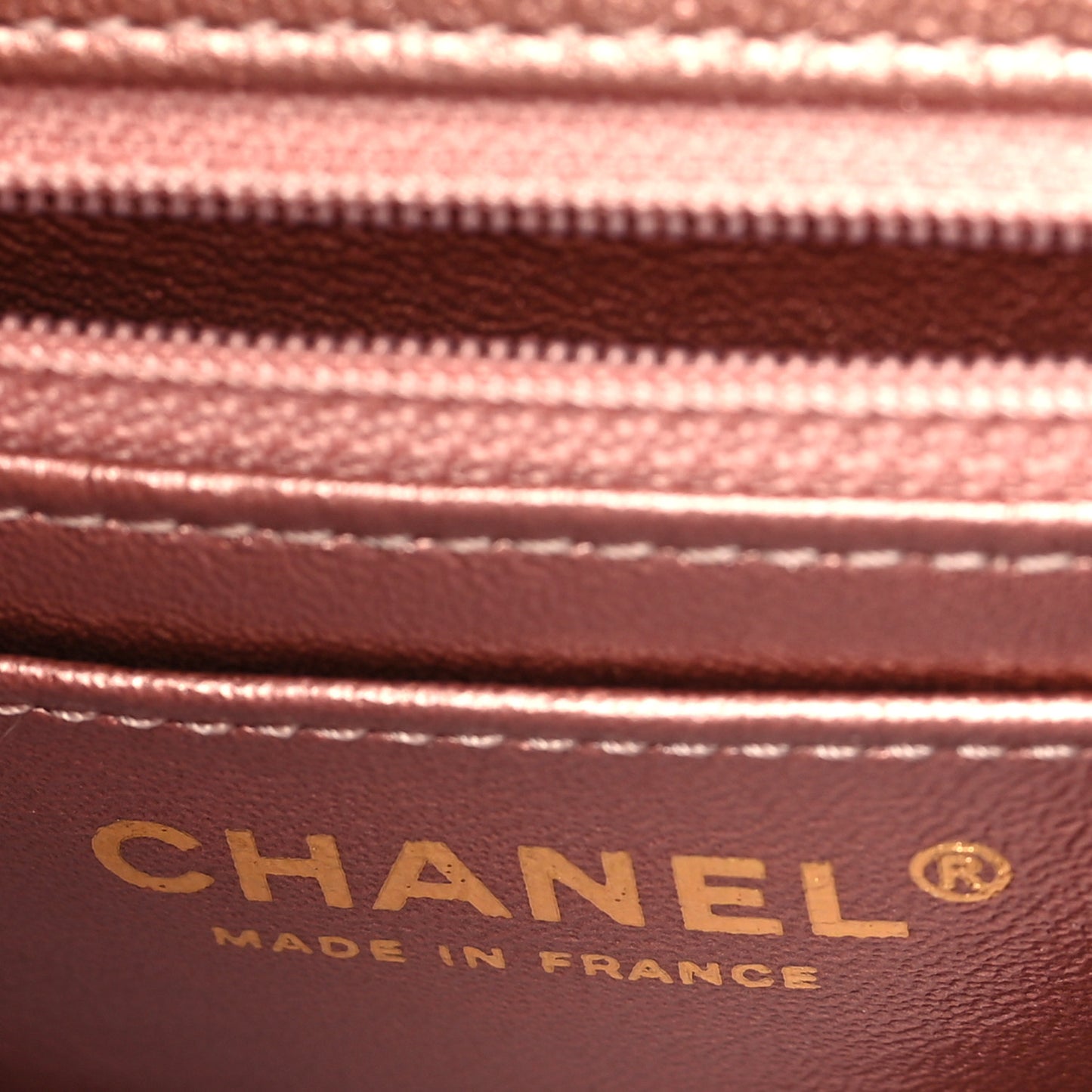 Metallic Grained Calfskin Quilted 2.55 Reissue Mini Flap Copper Pink