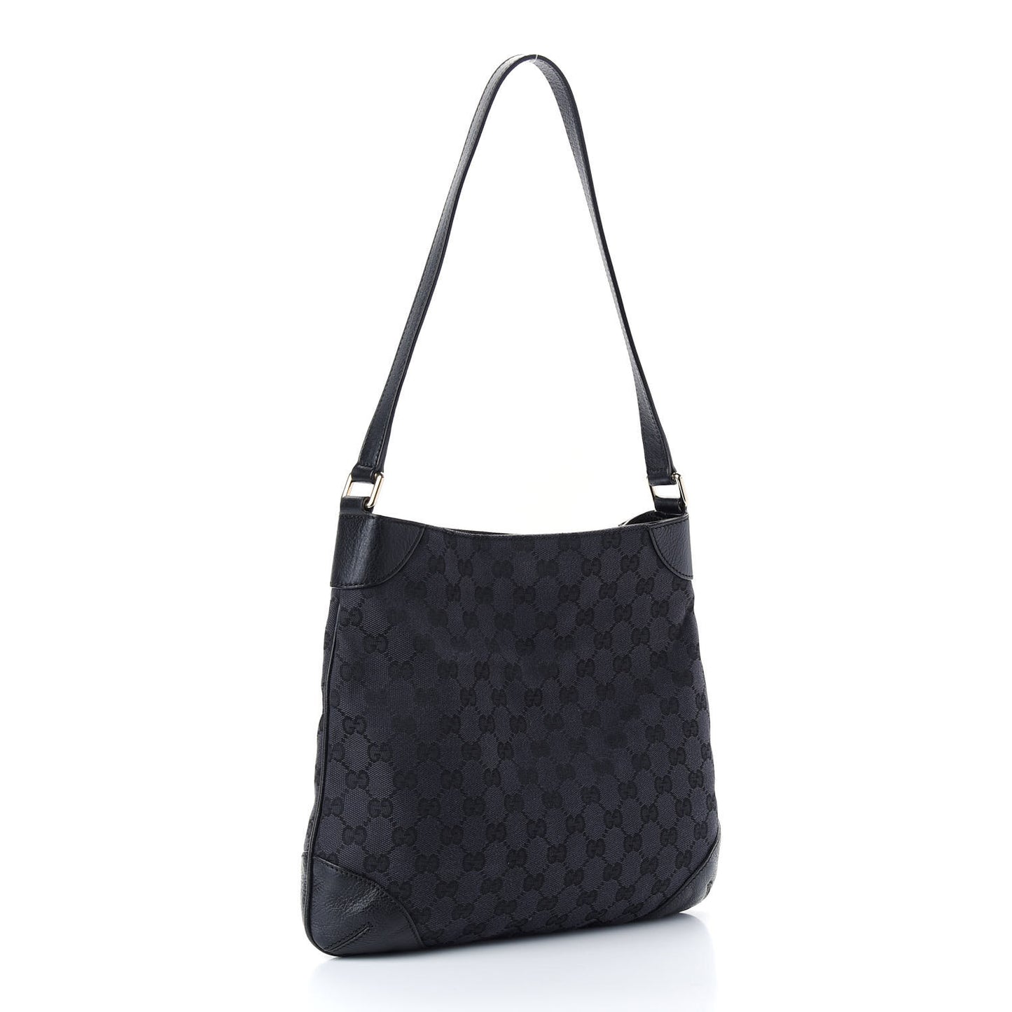 Nylon Monogram Signature Hobo Shoulder Bag Navy