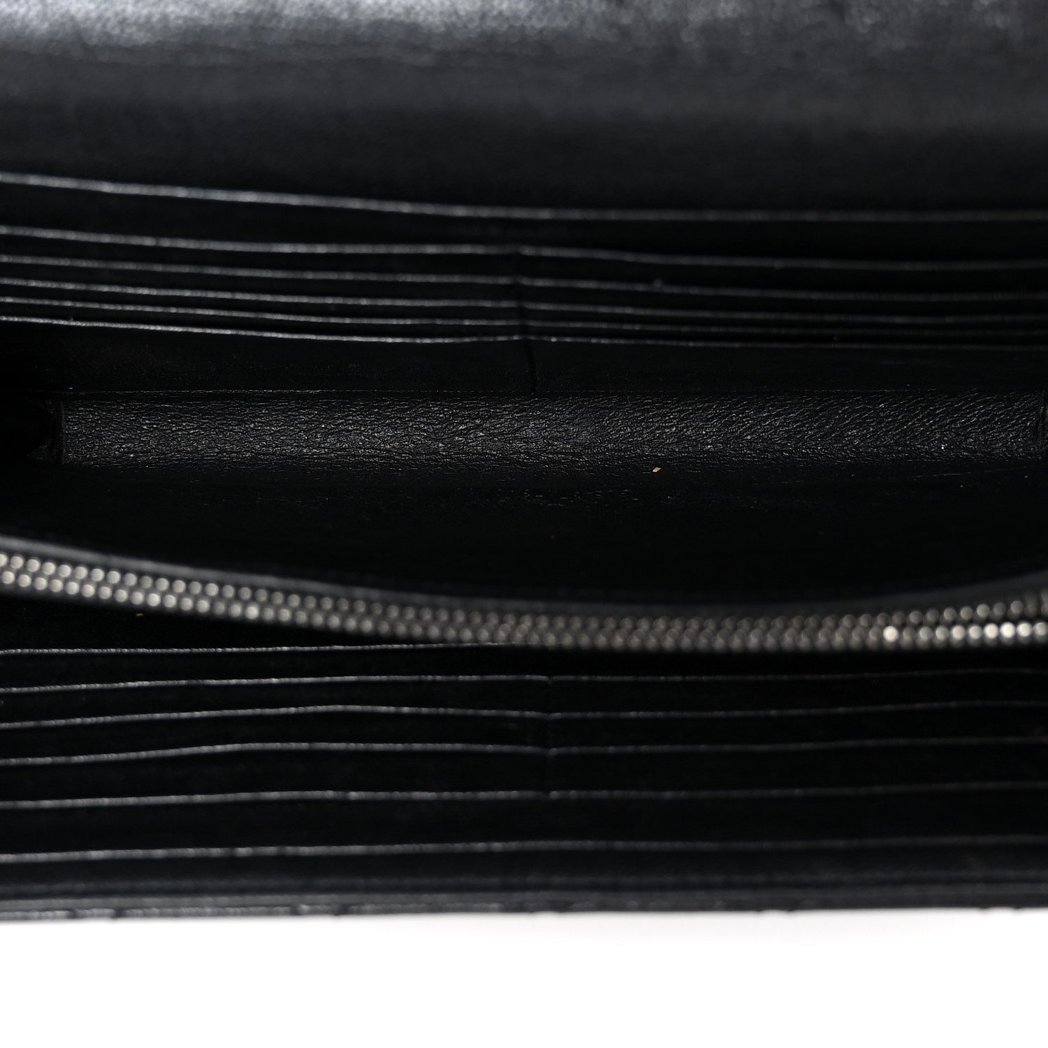 Saint Laurent Sheepskin Tri-Quilt Monogram Envelope Chain Wallet Black 4 of 9
