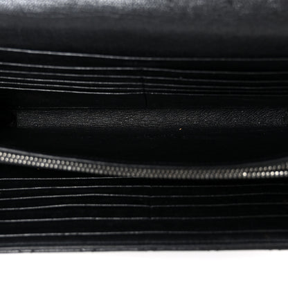 Saint Laurent Sheepskin Tri-Quilt Monogram Envelope Chain Wallet Black 4 of 9