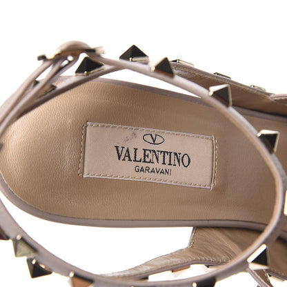 Valentino Garavani Pebbled Calfskin Rockstud Ankle Strap Pumps 39.5 Poudre 9 of 11