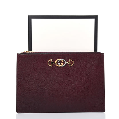Gucci Grainy Calfskin Zumi Zip Pouch Vintage Bordeaux 15 of 15