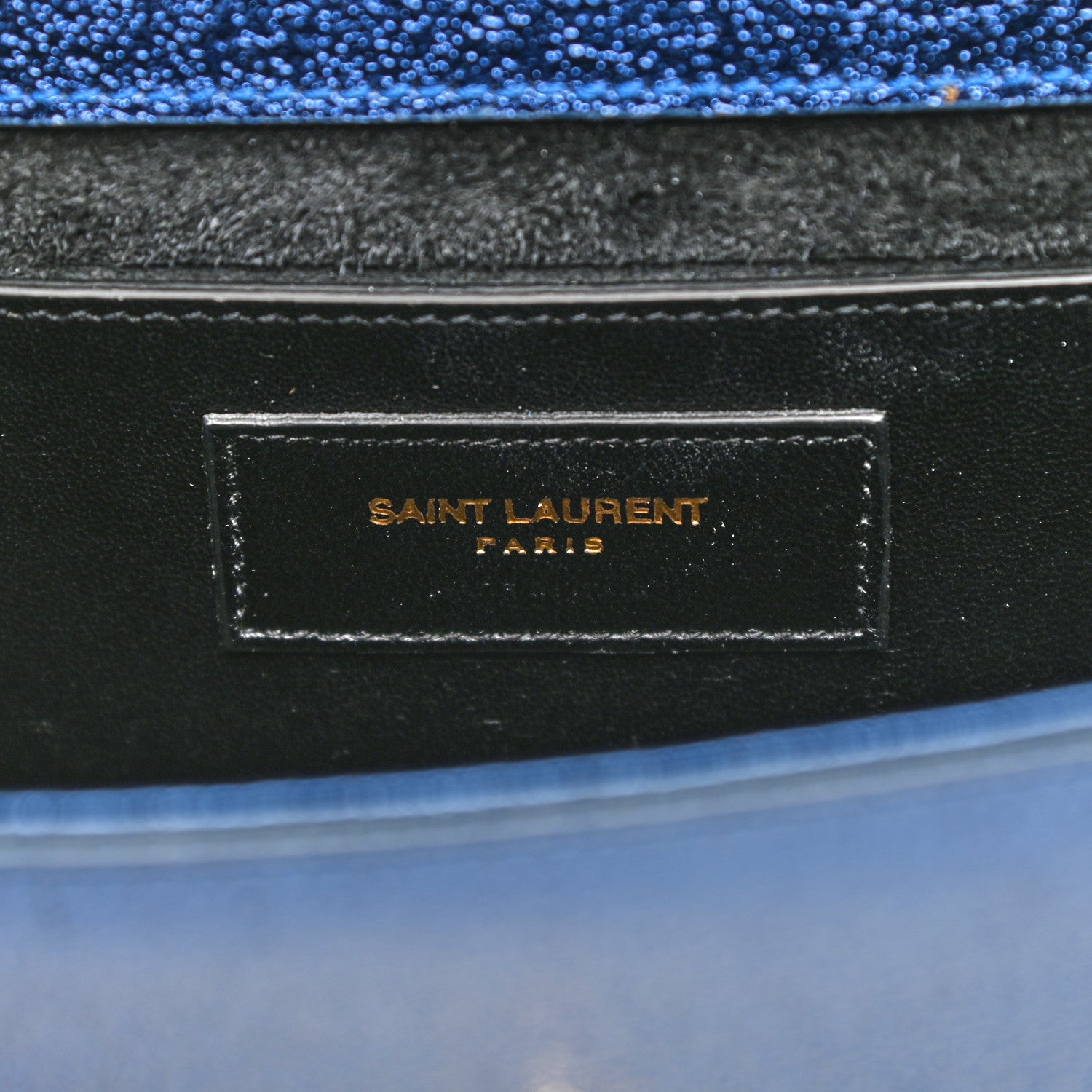 Saint Laurent Metallic Calfskin Small Monogram Kate Satchel Navy 6 of 9